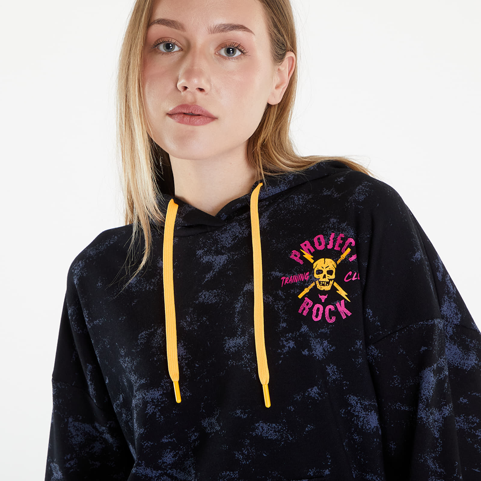 Φούτερ Under Armour Project Rock W Underground Terry Hoodie Black/ Nova Orange/ Black S