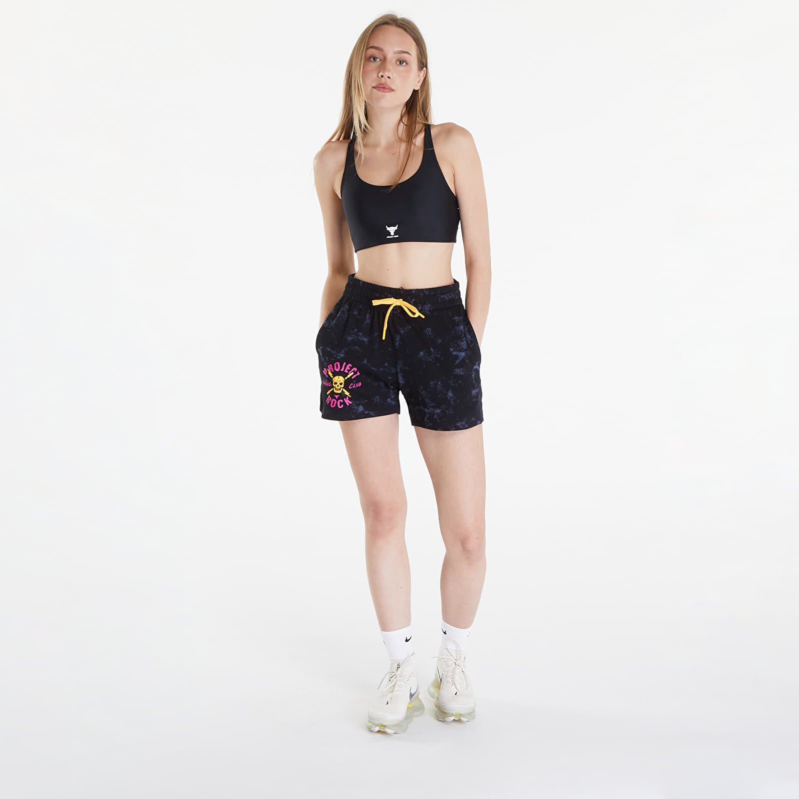 Grudnjaci Under Armour Project Rock All Train Crossbck Bra Black/ White