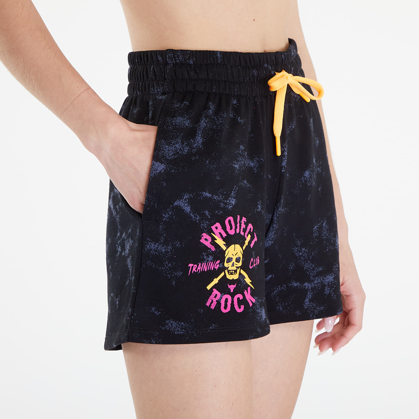 Kratke hlače Under Armour Project Rock Underground Terry Short Black/ Nova Orange/ White