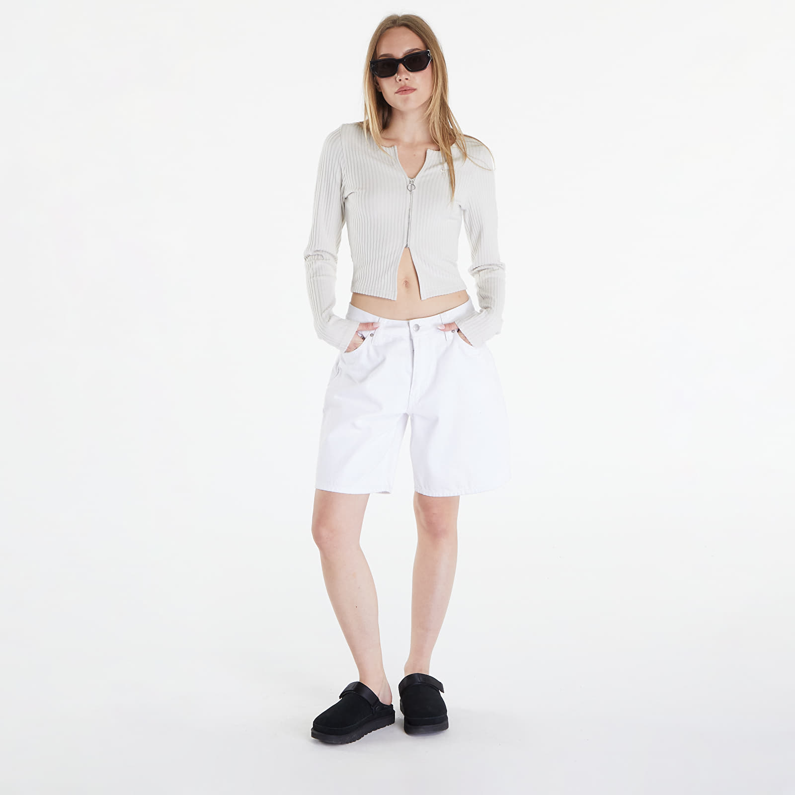 Majice Nike Sportswear Chill Knit Women's Slim Full-Zip Ribbed Cardigan Light Orewood Brown/Light Orewood Brown