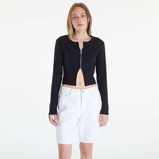 Μπλουζάκι Nike Sportswear Chill Knit Women's Slim Full-Zip Ribbed Cardigan Black