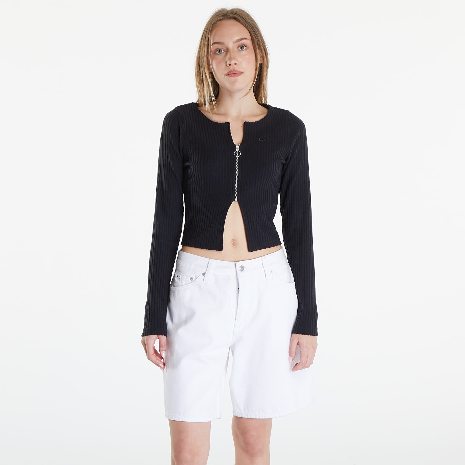 T-shirts Nike Sportswear Chill Knit Women's Slim Full-Zip Ribbed Cardigan Black