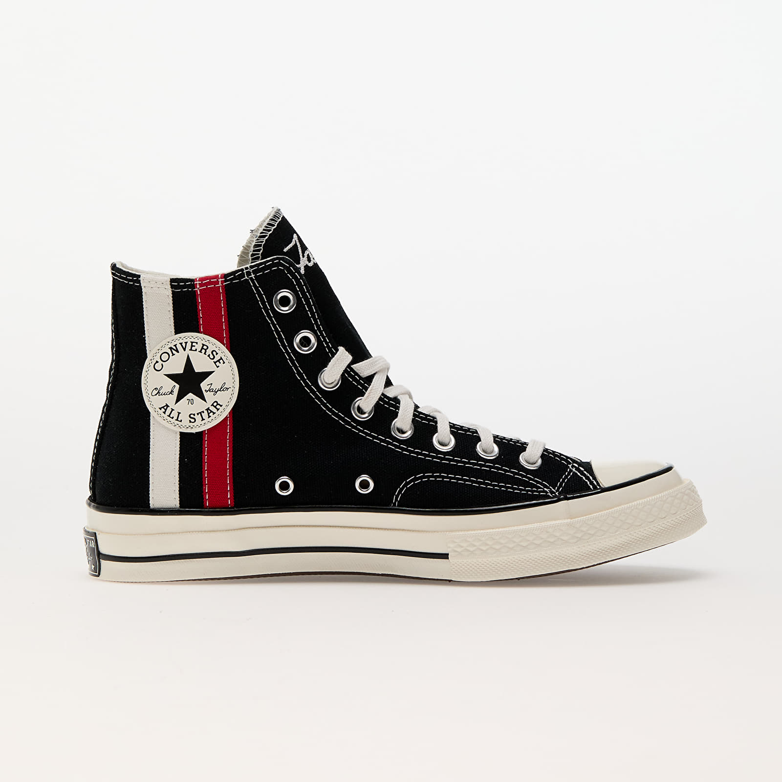 Men s sneakers and shoes Converse Chuck 70 Archival Stripes Black Red Vintage White Queens