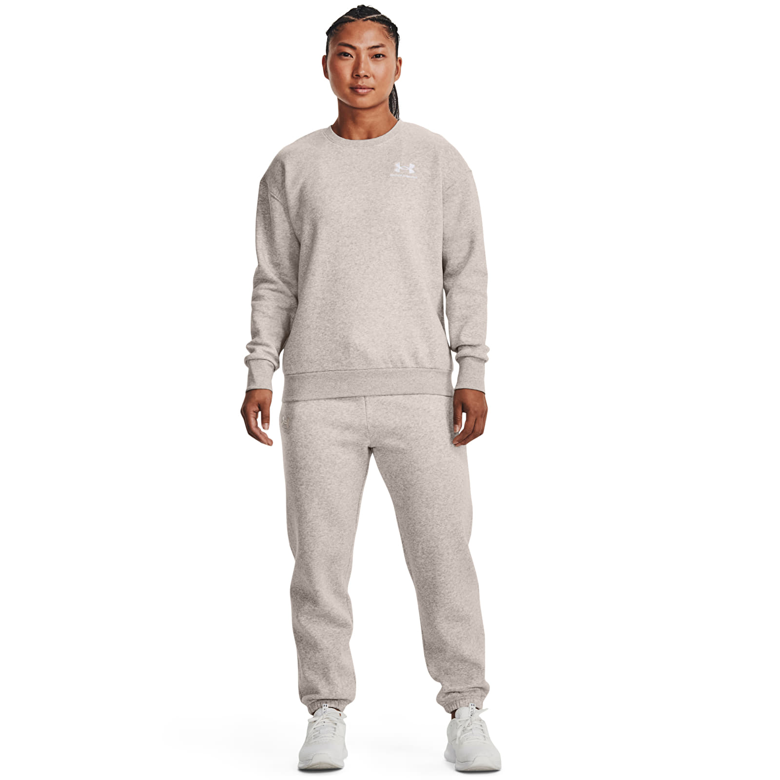 Sudaderas Under Armour Essential Fleece Crew Ghost Gray Light Heather