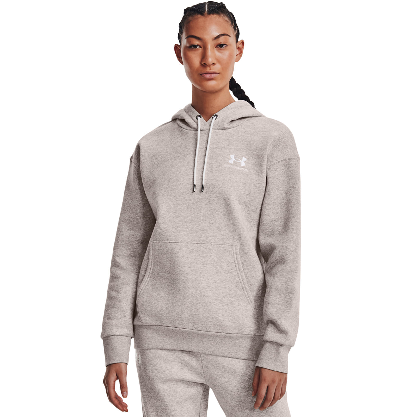 Sweatshirt Under Armour Essential Fleece Hoodie Ghost Gray Light Heather S