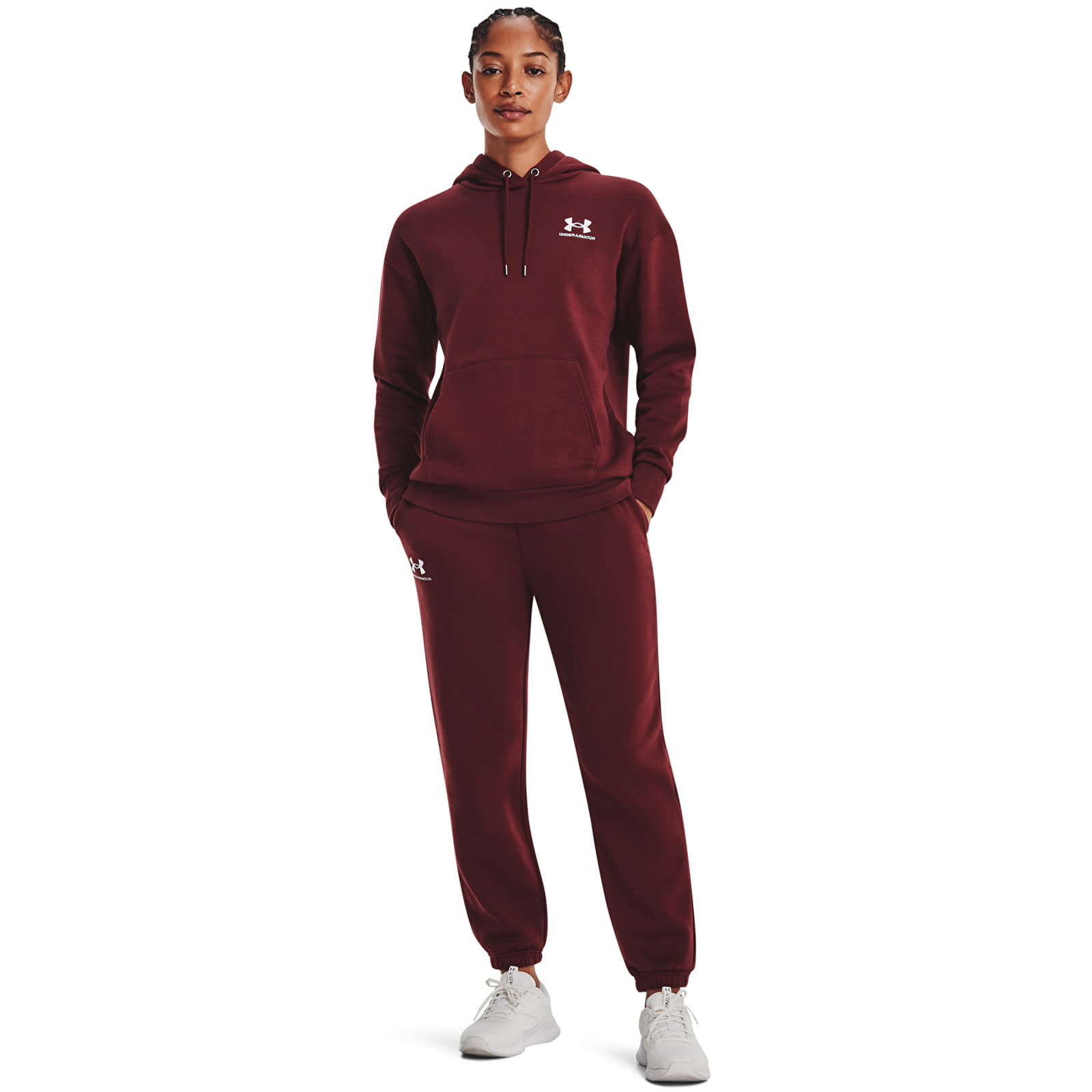 Mikiny Under Armour Essential Fleece Hoodie Chestnut Red
