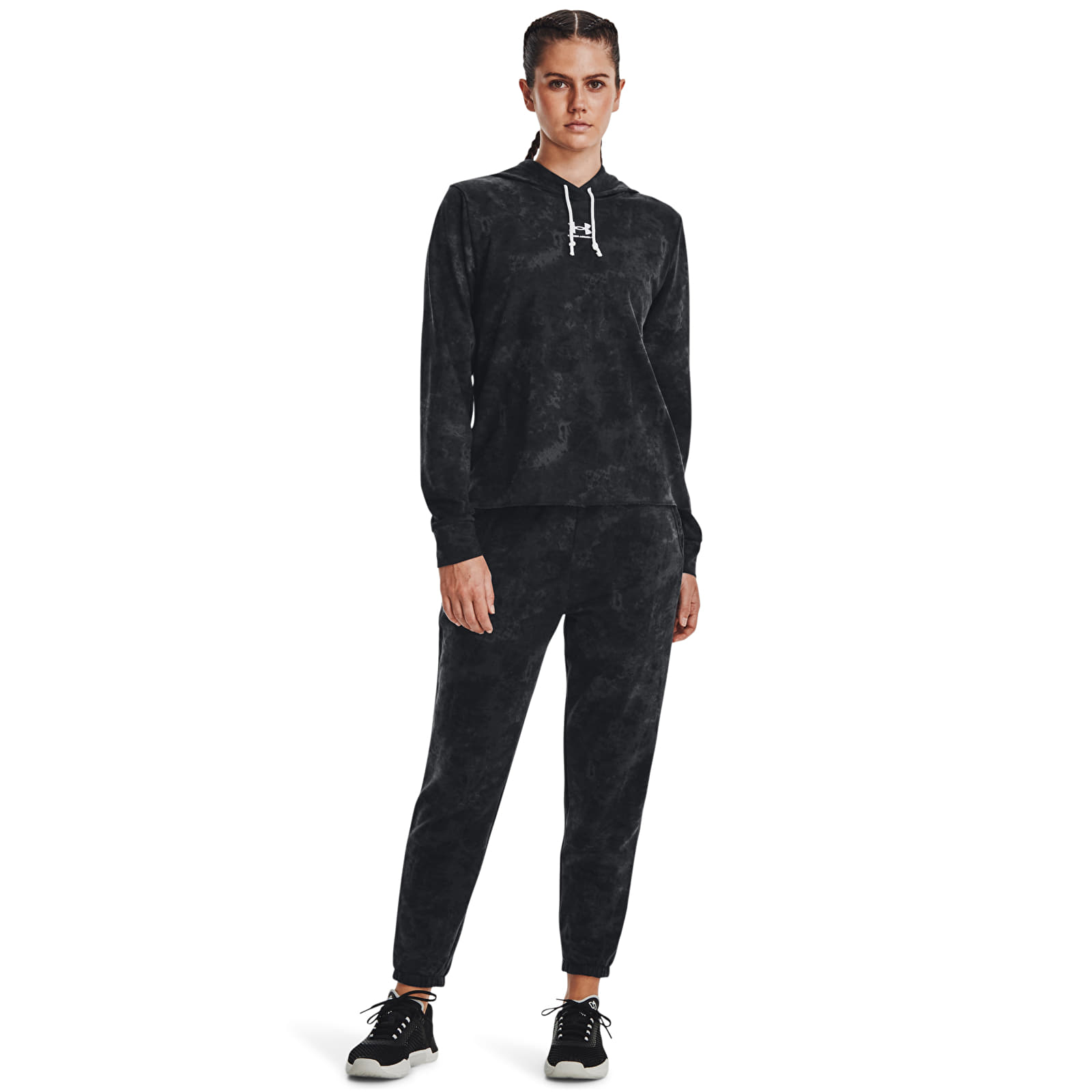 Hosen Under Armour Rival Terry Print Jogger Black