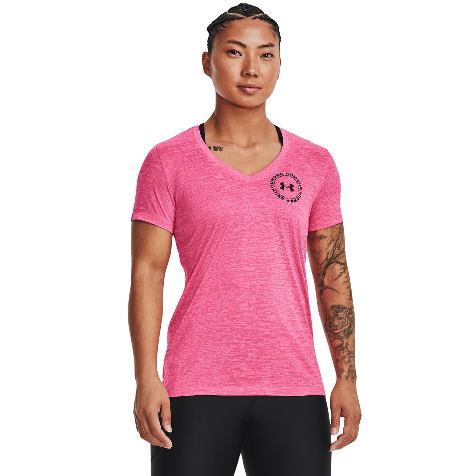 T-shirt Under Armour Tech Twist Lc Crest Ssv Pink Punk XS