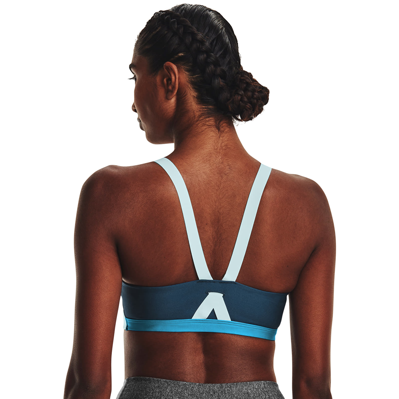 Sujetadores Under Armour Infinity Mid High Neck Shine Petrol Blue