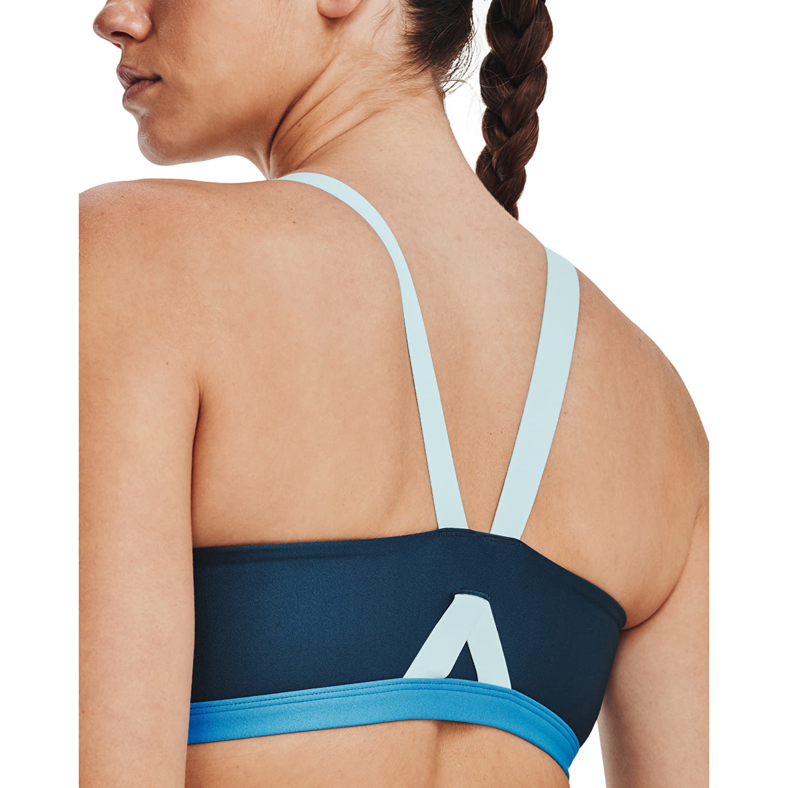 Sujetadores Under Armour Infinity Mid High Neck Shine Petrol Blue