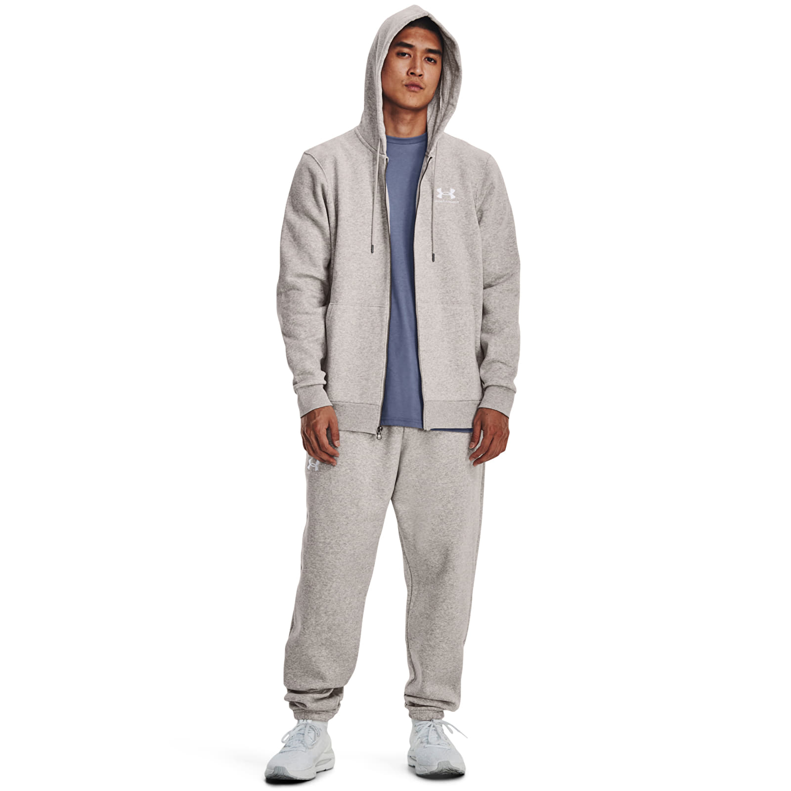 Sweatshirts Under Armour Essential Fleece Fz Hood Ghost Gray Medium Heather