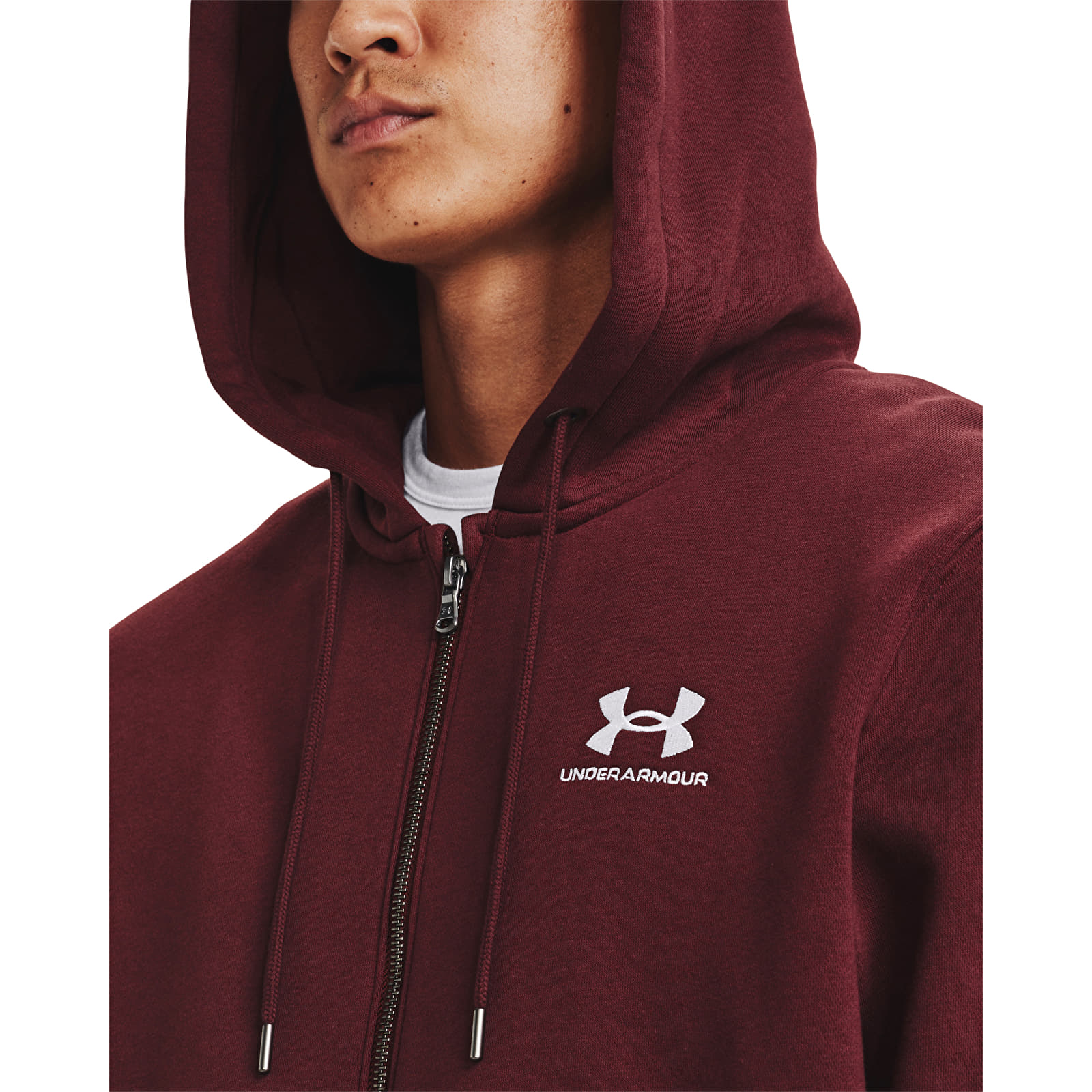 Sudaderas Under Armour Essential Fleece Fz Hood Chestnut Red