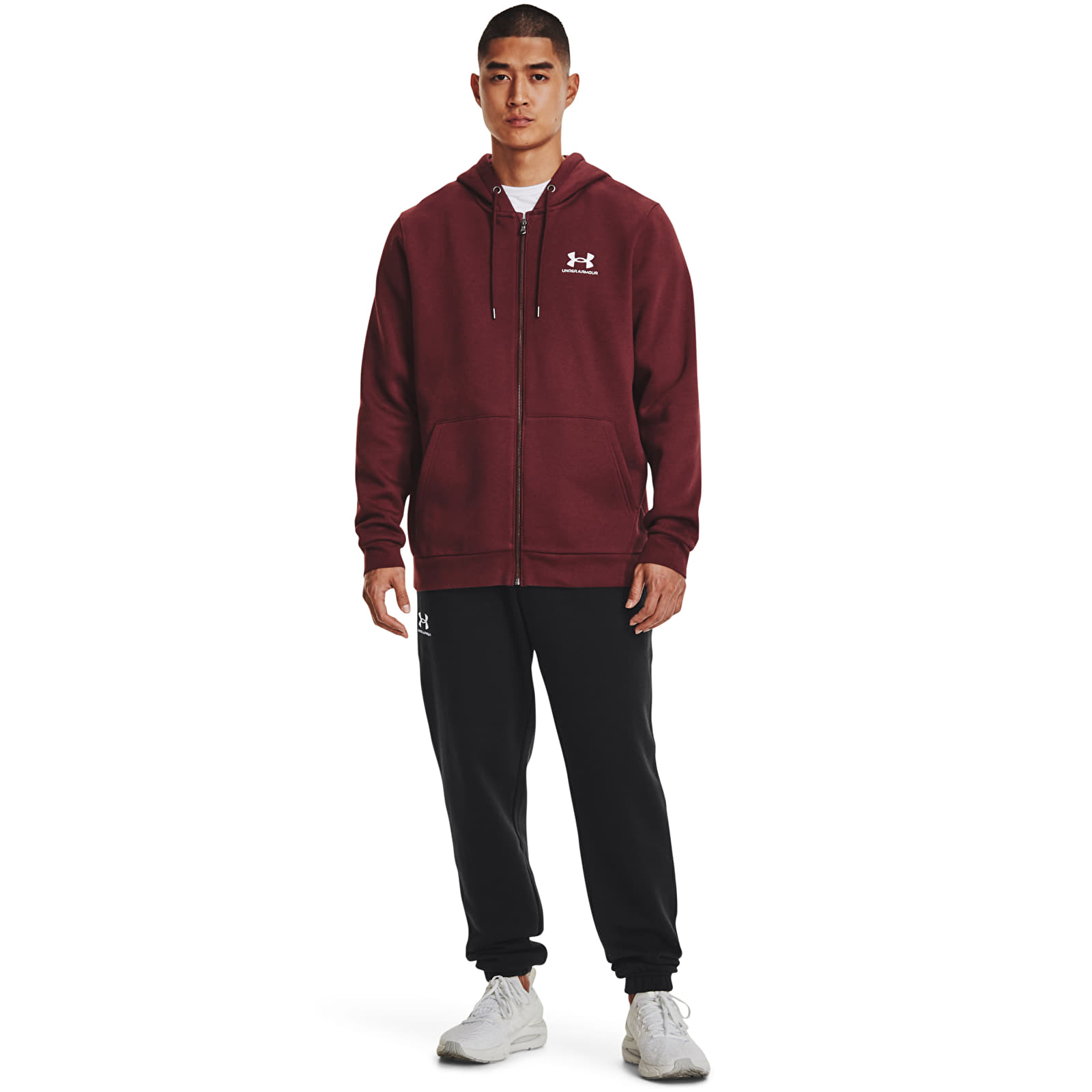 Sudaderas Under Armour Essential Fleece Fz Hood Chestnut Red
