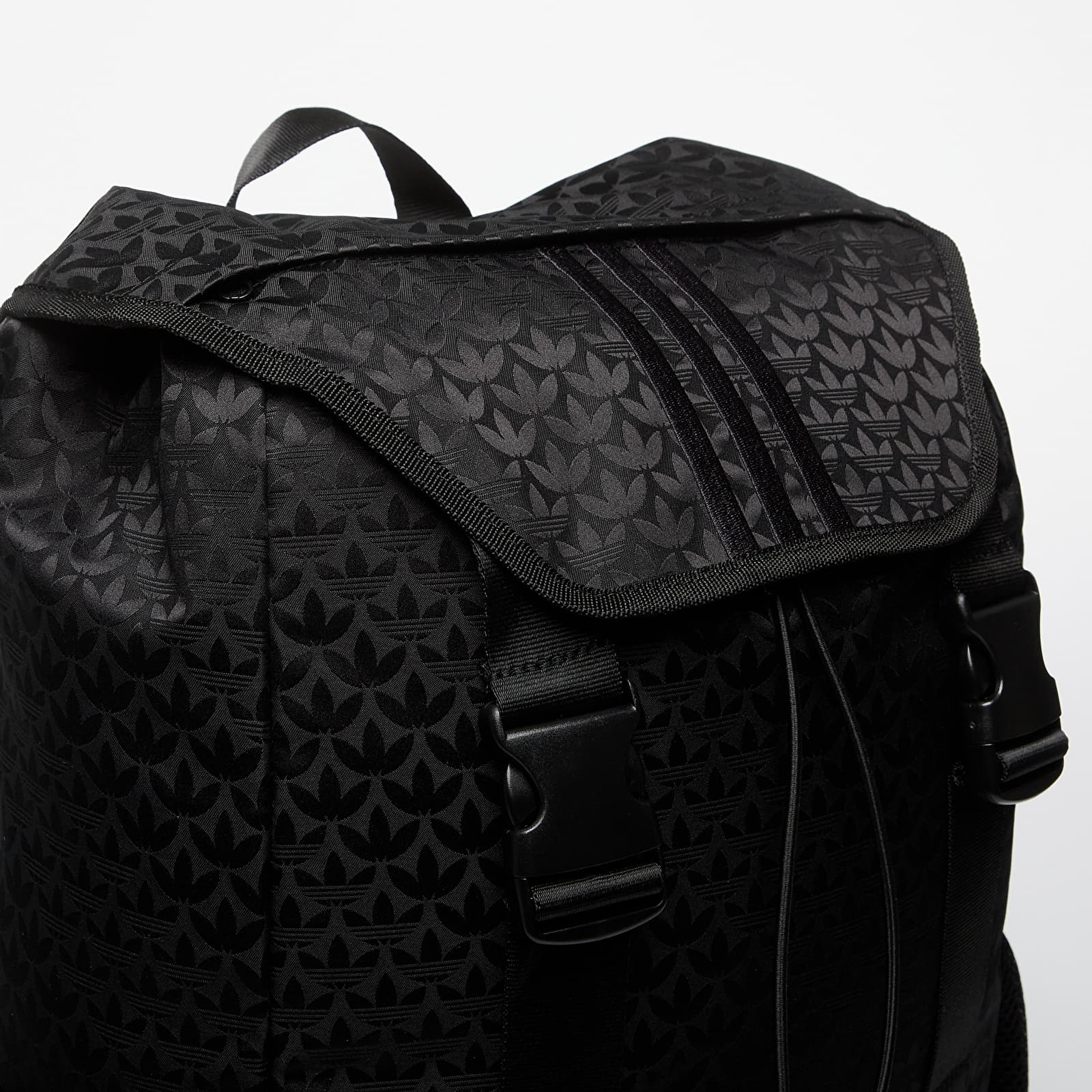 Men s Backpacks adidas Trefoil Monogram Jacquard Backpack Black Queens