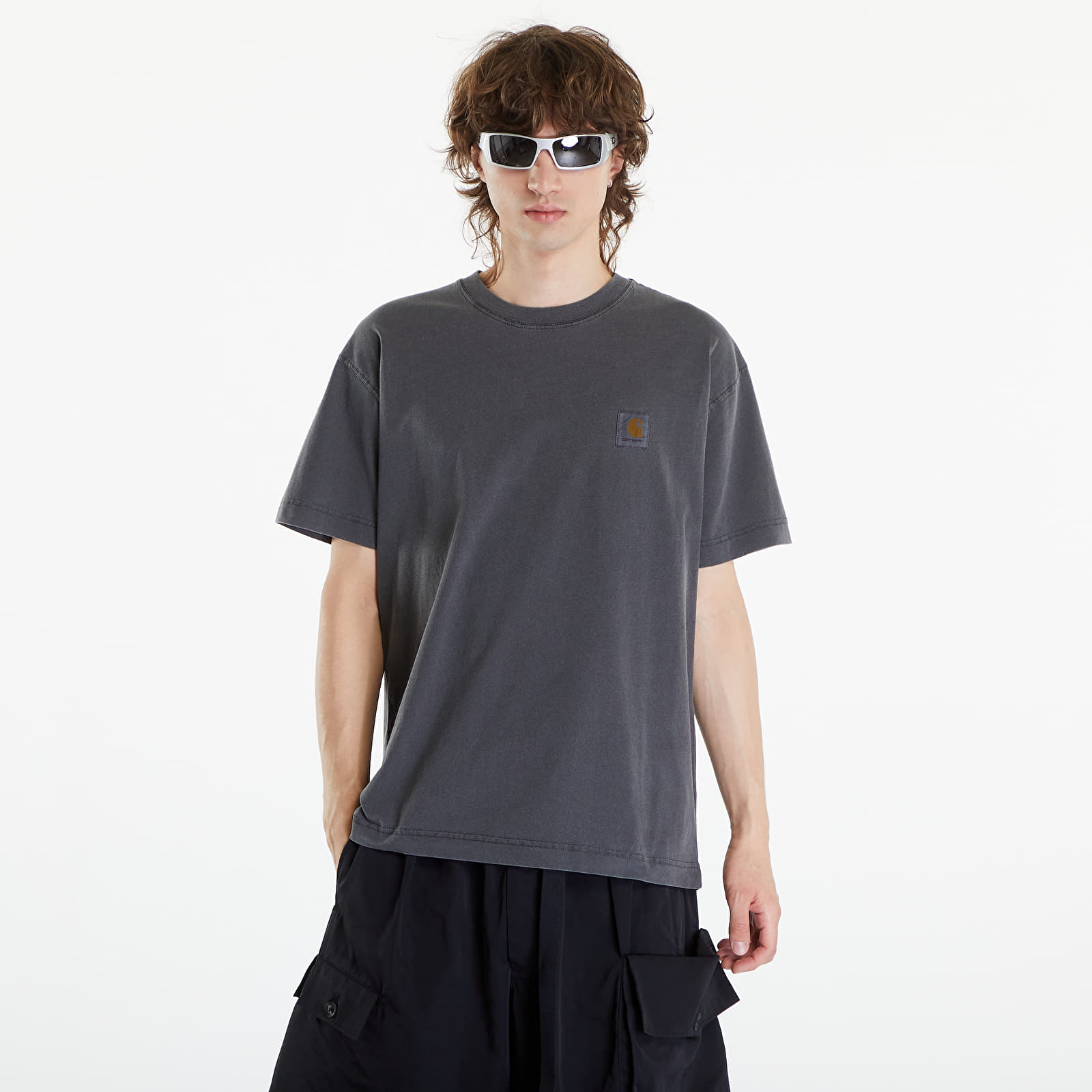 Tricouri pentru bărbați Carhartt WIP Nelson Short Sleeve T-Shirt UNISEX Charcoal Garment Dyed
