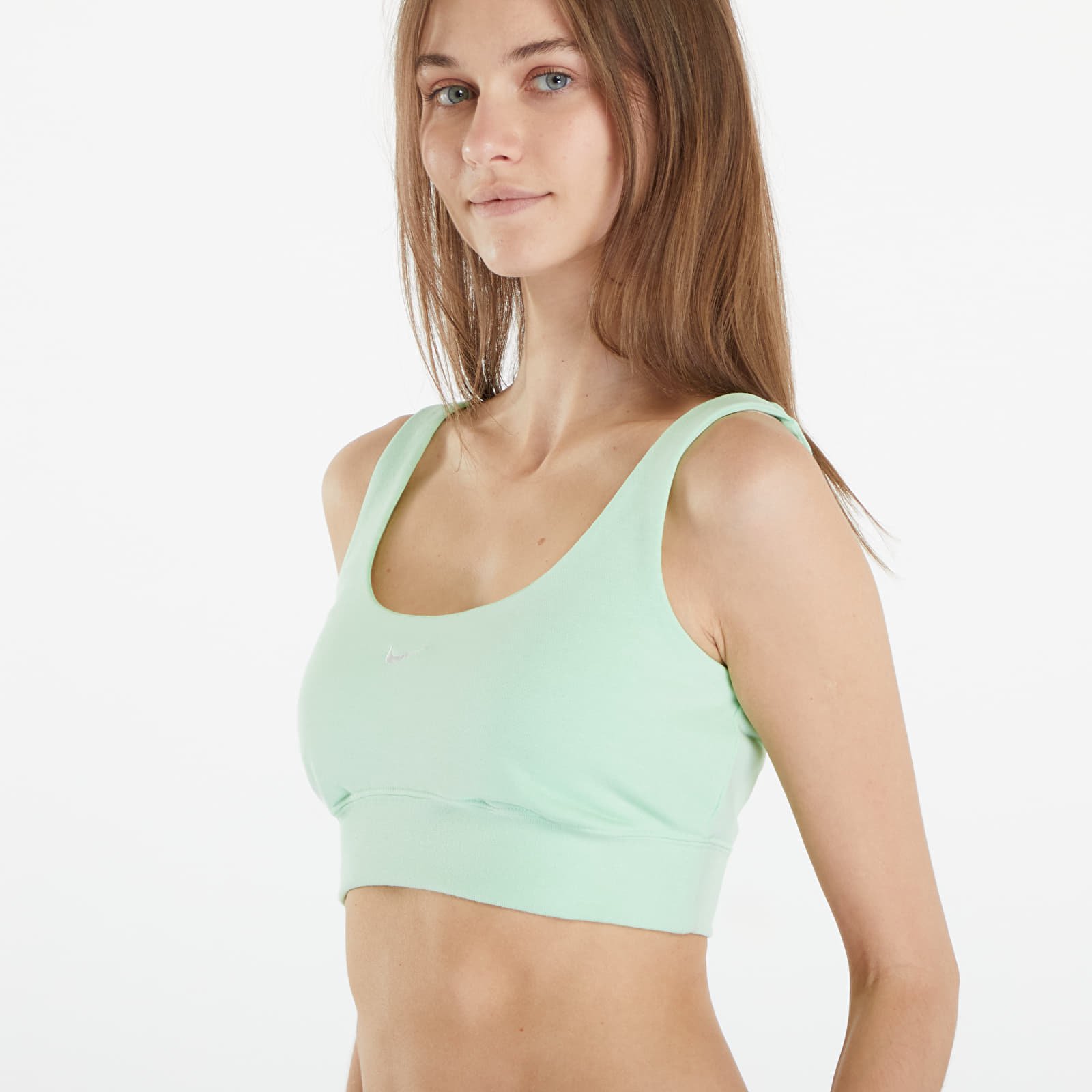 Camisetas de tirantes de mujer Nike Sportswear Chill Terry Women's Slim French Terry Cropped Tank Vapor Green/ Sail