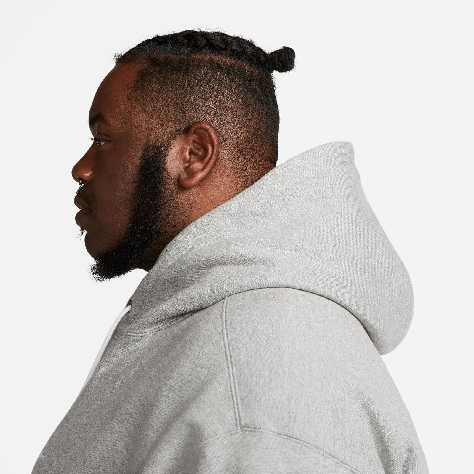 Sudaderas Nike Solo Swoosh Men's Fleece Pullover Hoodie Dk Grey Heather/ White
