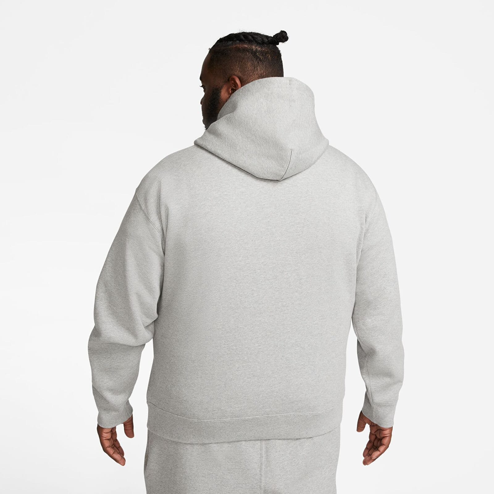 Sudaderas Nike Solo Swoosh Men's Fleece Pullover Hoodie Dk Grey Heather/ White