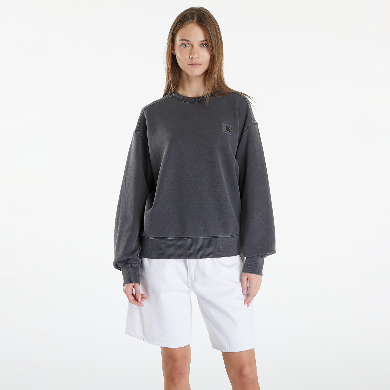 Sudaderas de hombre Carhartt WIP Nelson Sweatshirt UNISEX Charcoal Garment Dyed