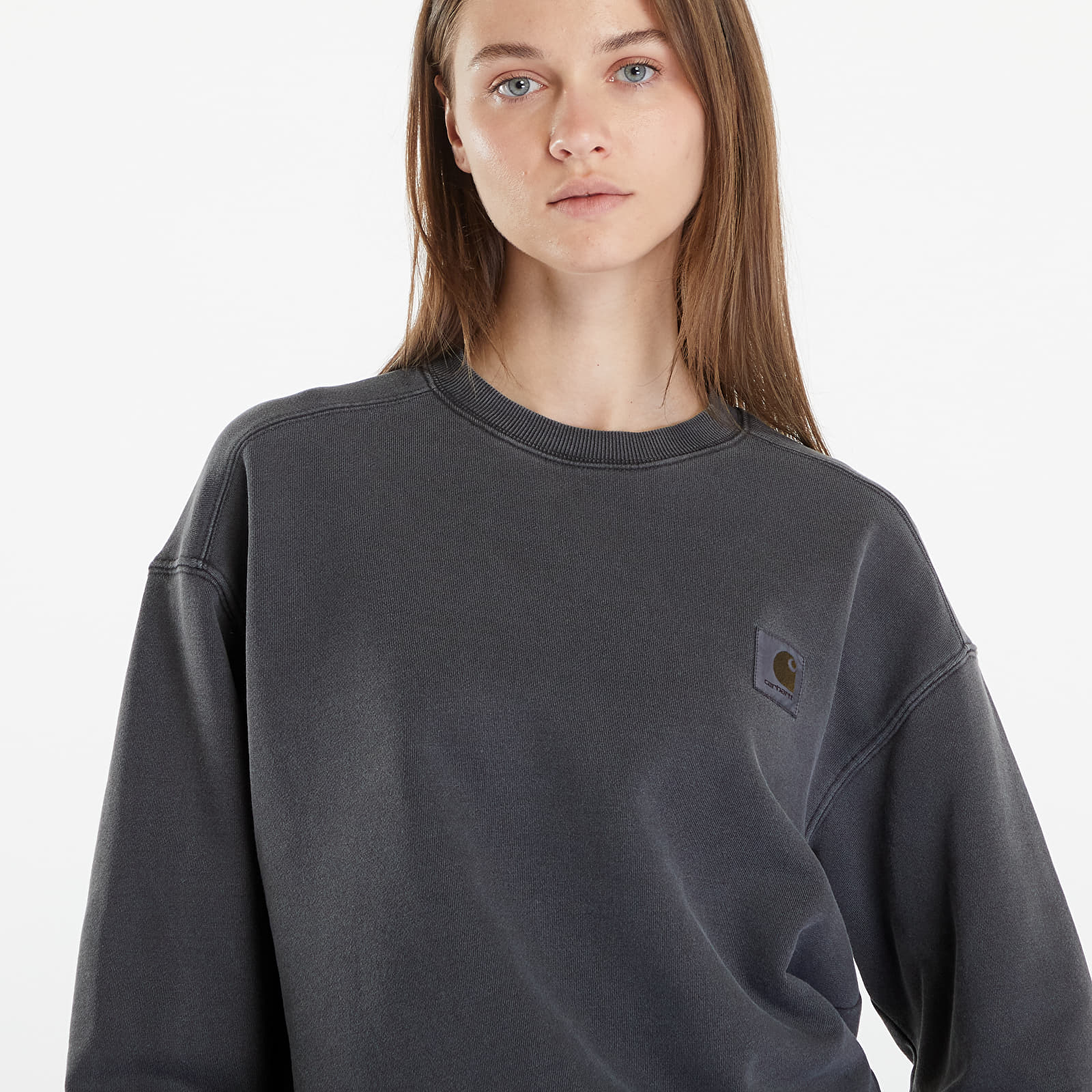 Sudaderas de hombre Carhartt WIP Nelson Sweatshirt UNISEX Charcoal Garment Dyed