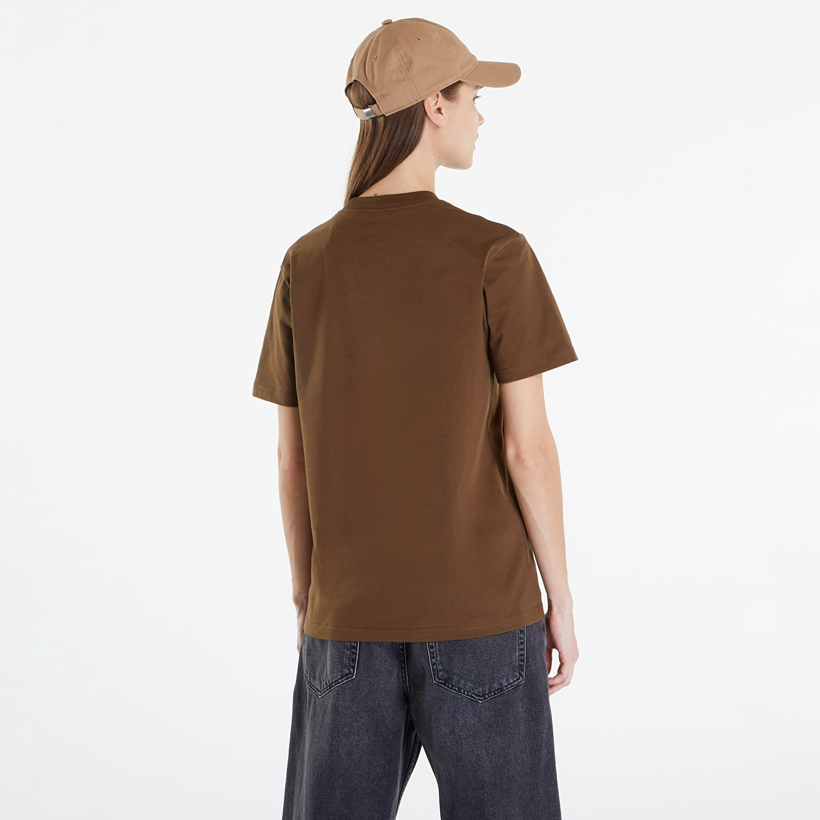 T-shirty męskie Carhartt WIP University Script Short Sleeve T-Shirt UNISEX Lumber/ White