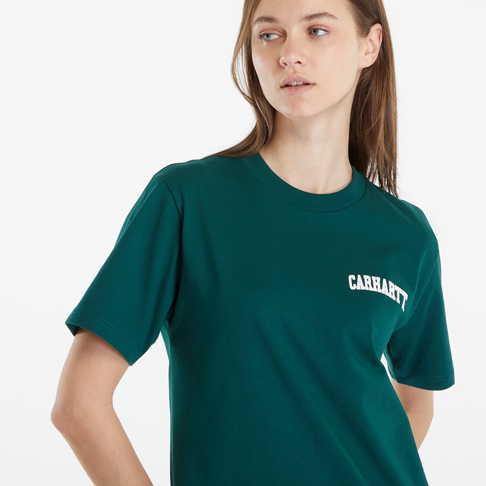 Men's T-shirts Carhartt WIP University Script Short Sleeve T-Shirt UNISEX Chervil/ White