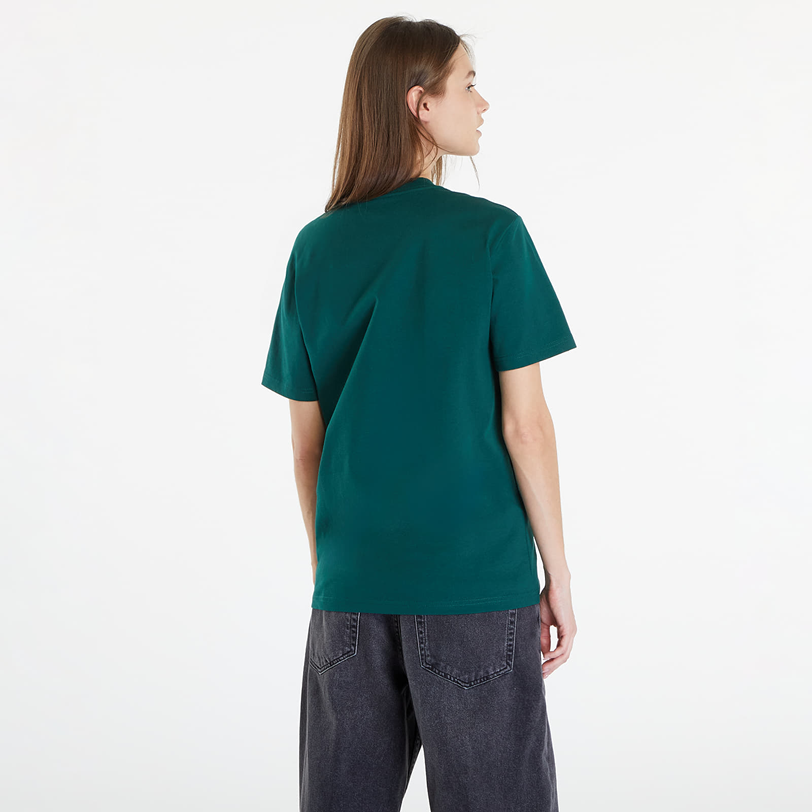Men's T-shirts Carhartt WIP University Script Short Sleeve T-Shirt UNISEX Chervil/ White