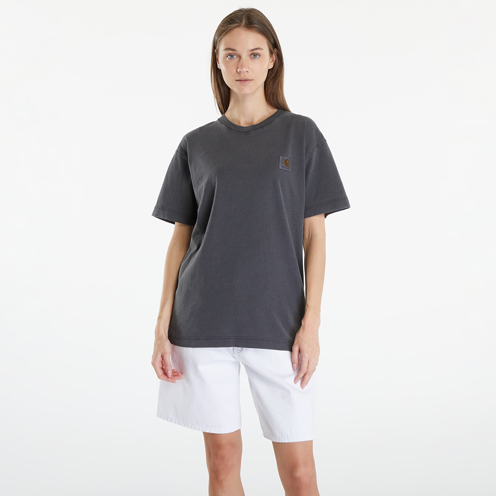 Tricou Carhartt WIP Nelson Short Sleeve T-Shirt UNISEX Charcoal Garment Dyed - 1 | YEO