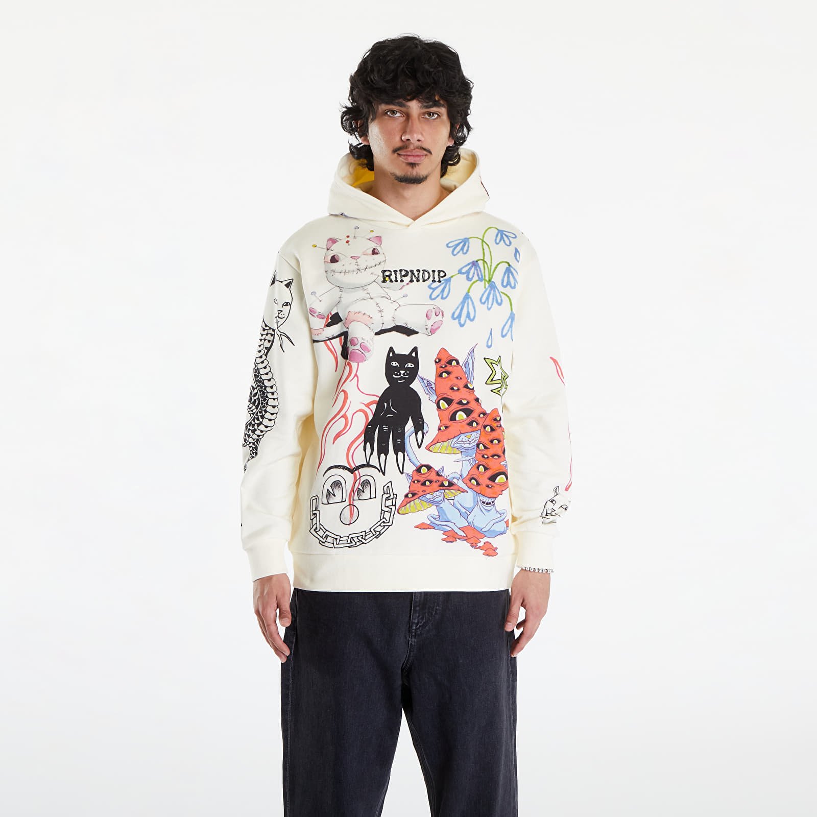 Herren-Sweatshirts RIPNDIP Travis Hoodie Off White