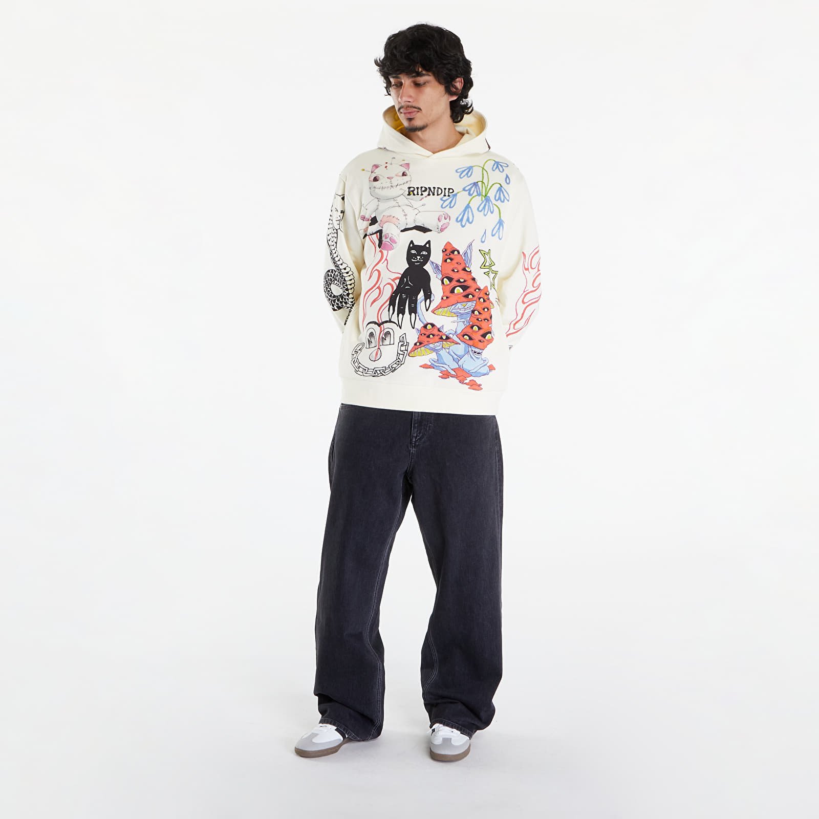 Herren-Sweatshirts RIPNDIP Travis Hoodie Off White