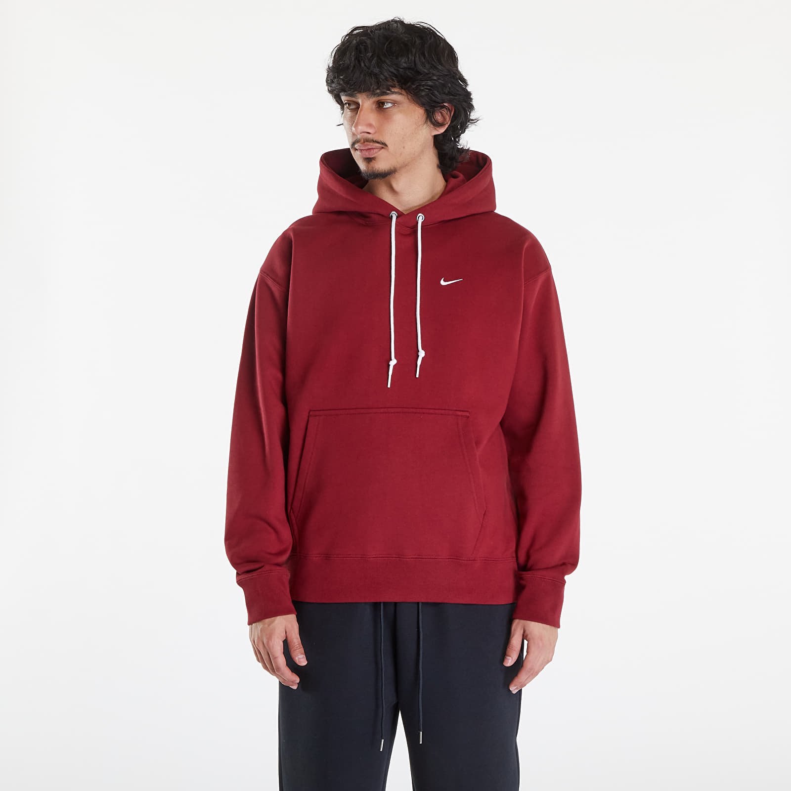 Hanorace pentru bărbați Nike Solo Swoosh Men's Fleece Pullover Hoodie Team Red/ White