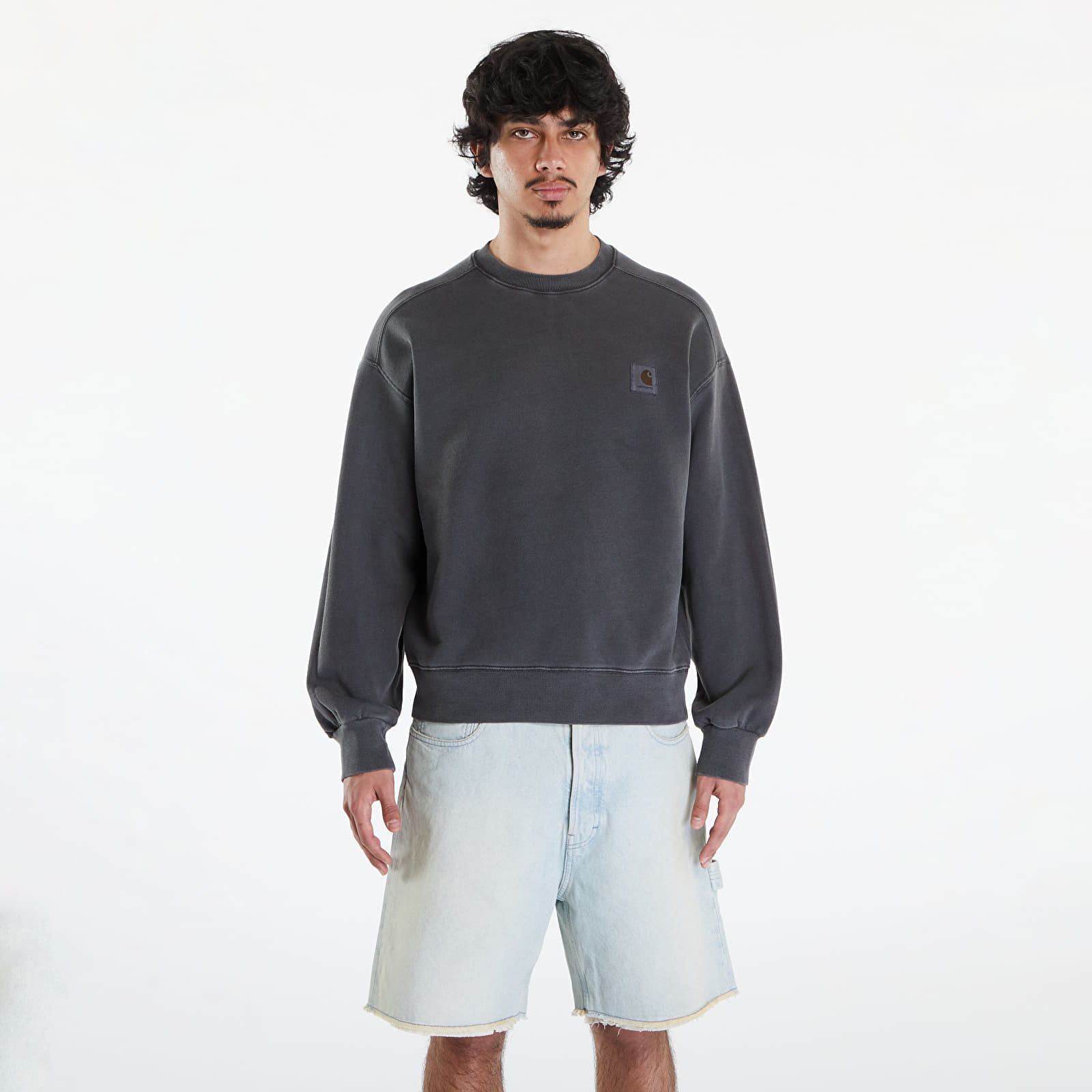 Mikina Carhartt WIP Nelson Sweatshirt UNISEX Charcoal Garment Dyed L