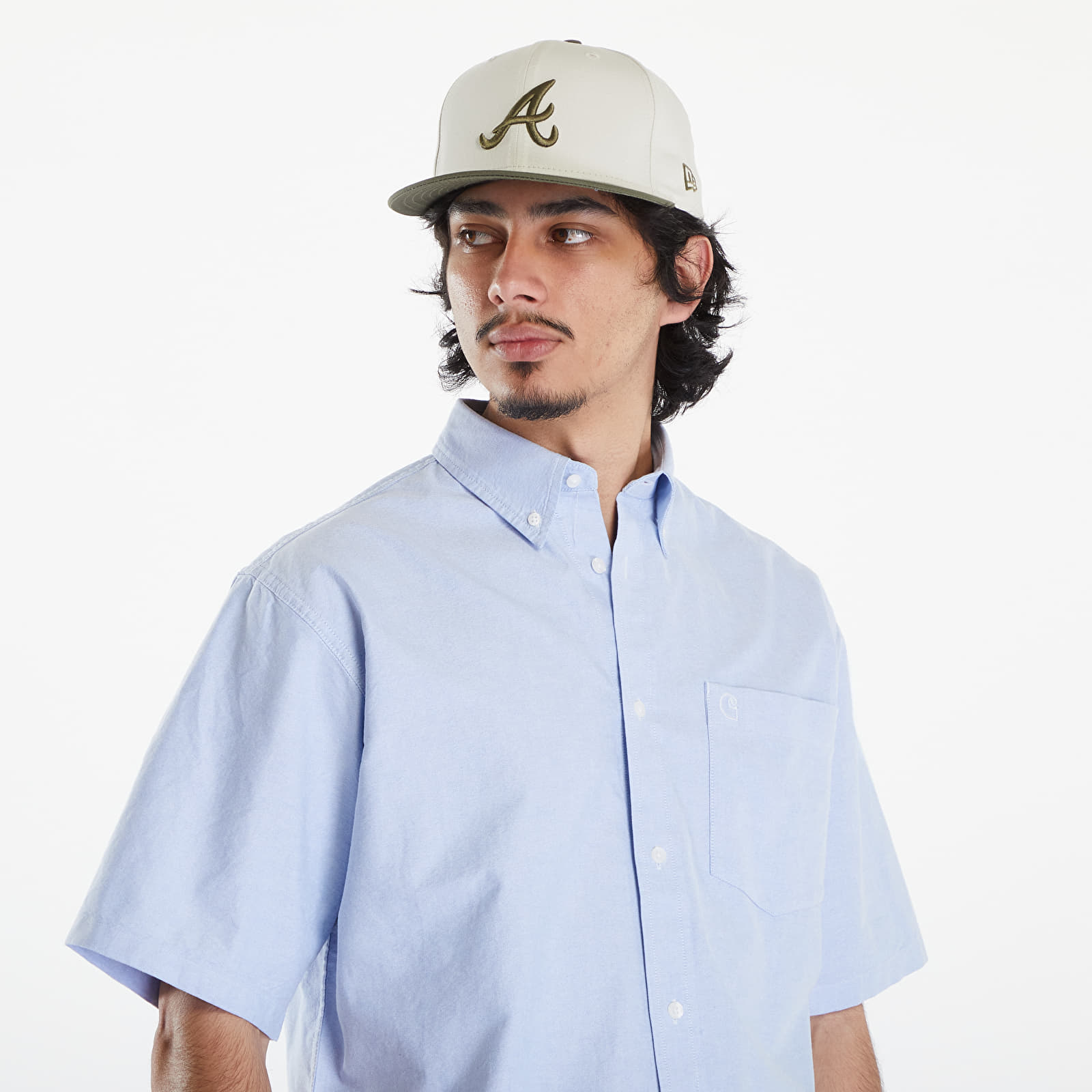 Herren-Hemden Carhartt WIP S/S Braxton Shirt UNISEX Bleach/ Wax