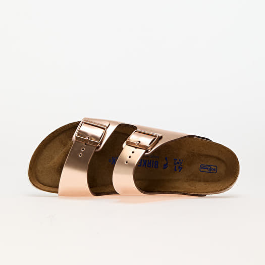 Birkenstock arizona metallic soft footbed sandal copper deals