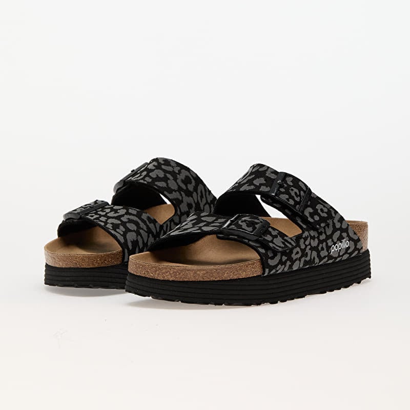 【BIRKENSTOCK／Papillio】ボストン／ハラコ／レオパード／38 Birkenstock x Papillio Arizona Grooved Leopard Black | Queens