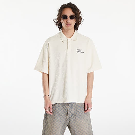 T-shirt PLEASURES Zen Terry Boxy Polo Off White