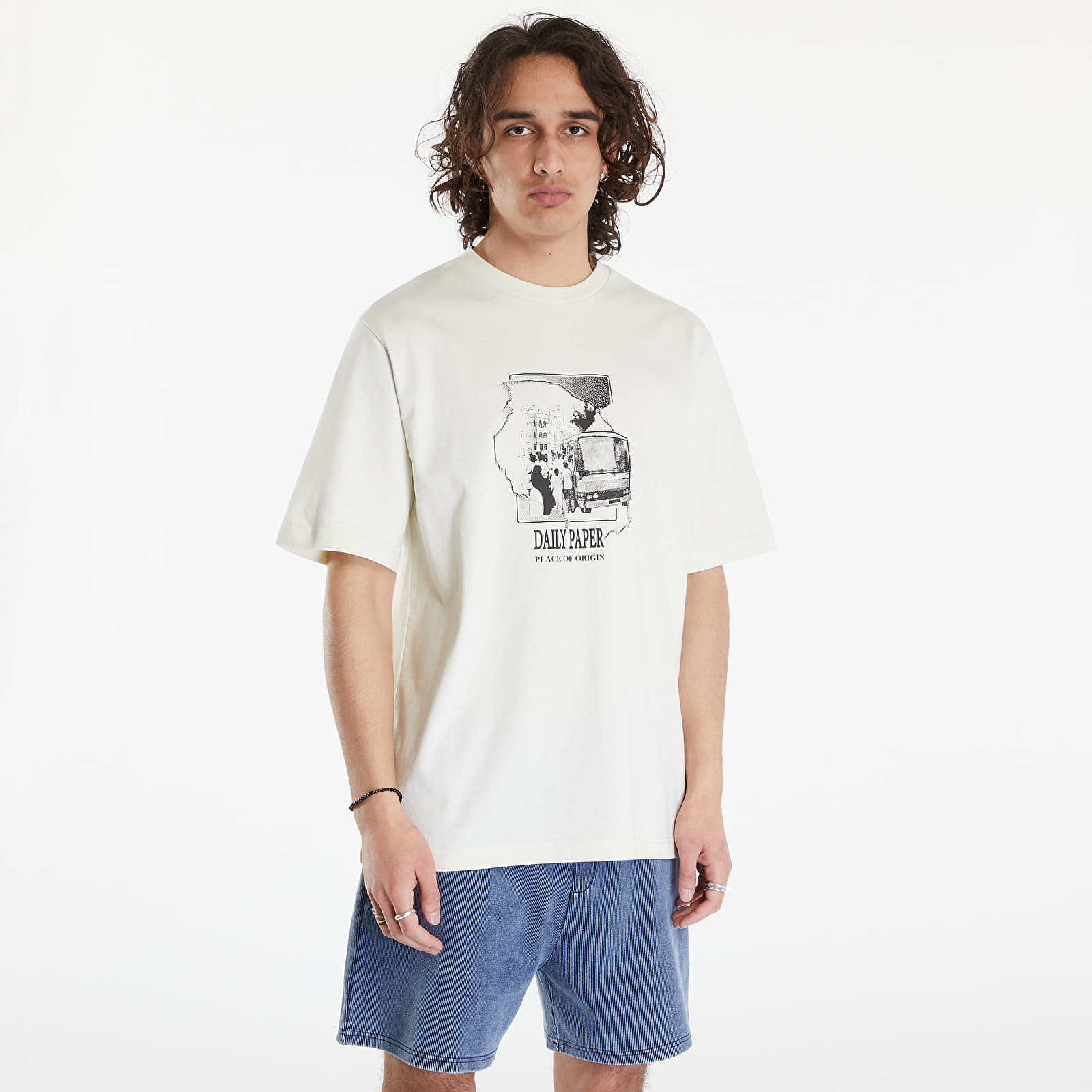 Trička Daily Paper Place Of Origin Short Sleeve T-Shirt Frost White