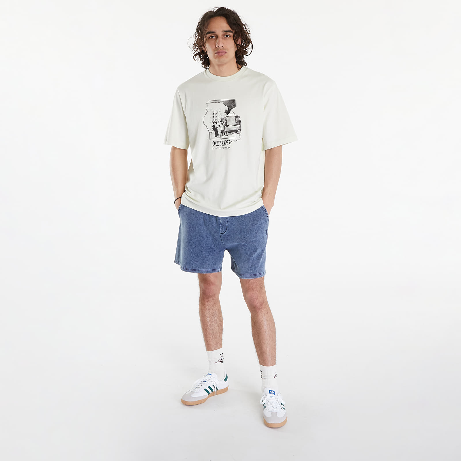 Trička Daily Paper Place Of Origin Short Sleeve T-Shirt Frost White