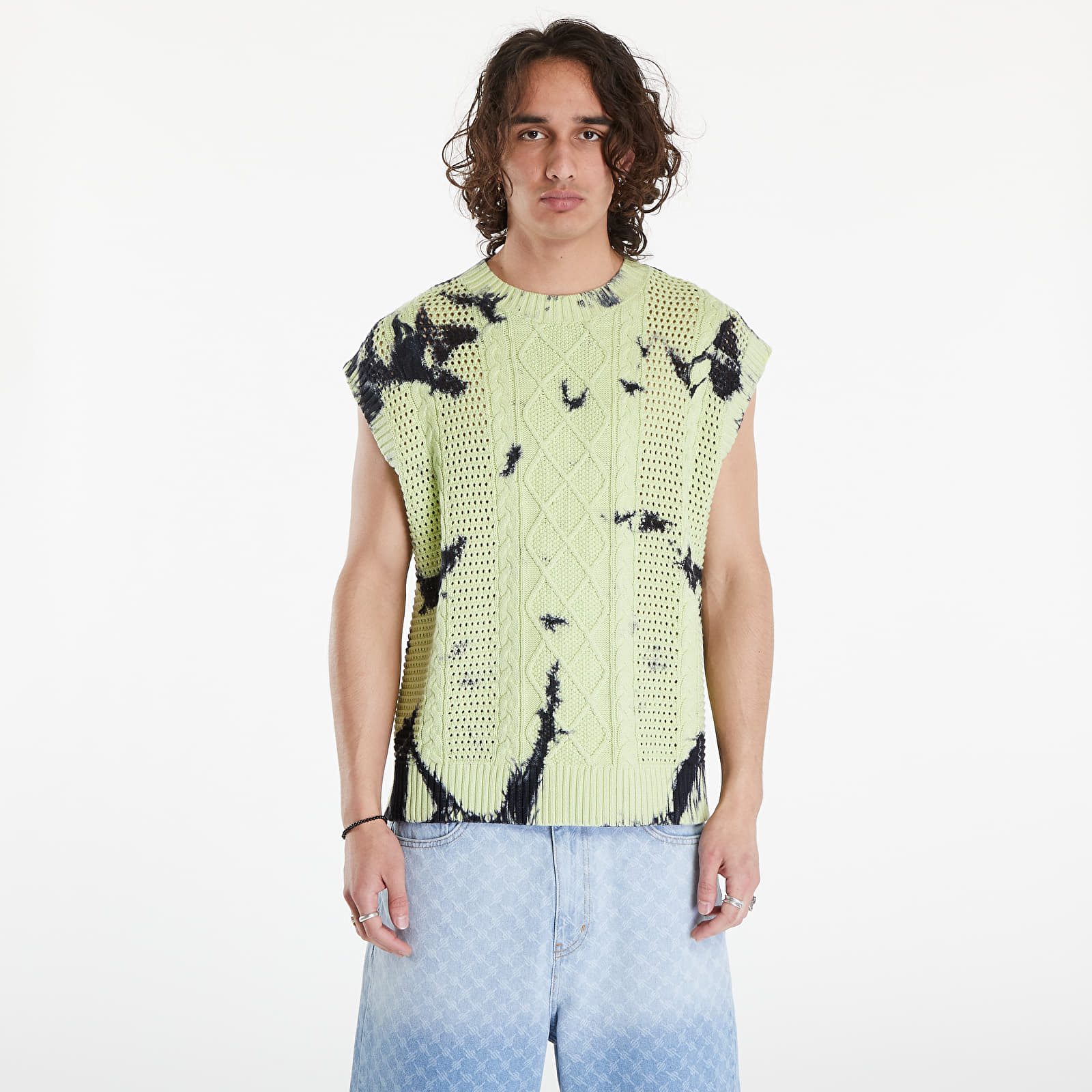 Svetry Daily Paper Xois Crochet Vest Daiquiri Green