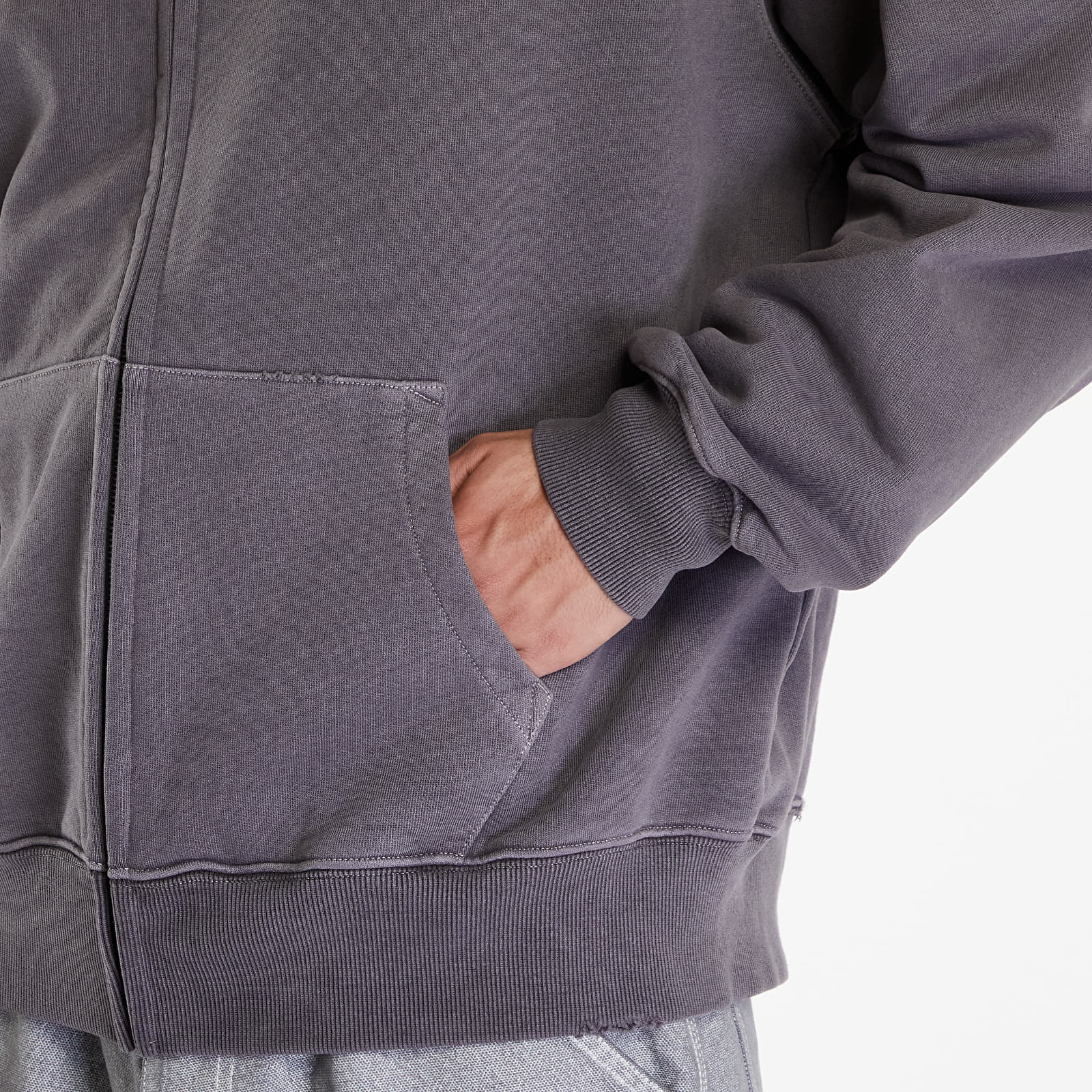 Men's sweatshirts PLEASURES Onyx Zip Up Hoodie Faded Black