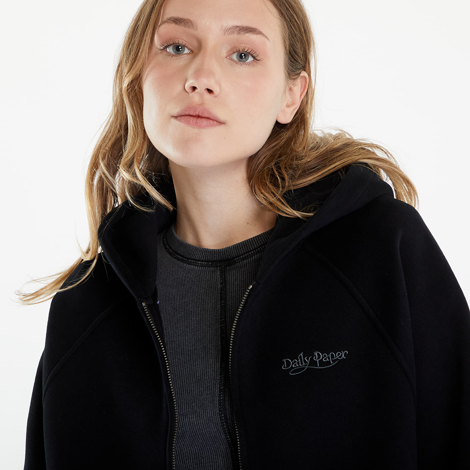 Damestruien Daily Paper Njeri Oversized Zipper Hoodie Black