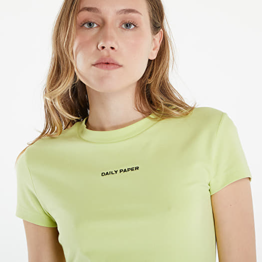 Dames T shirts Daily Paper Logotype Cropped Short Sleeve T Shirt Daiquiri Green Queens