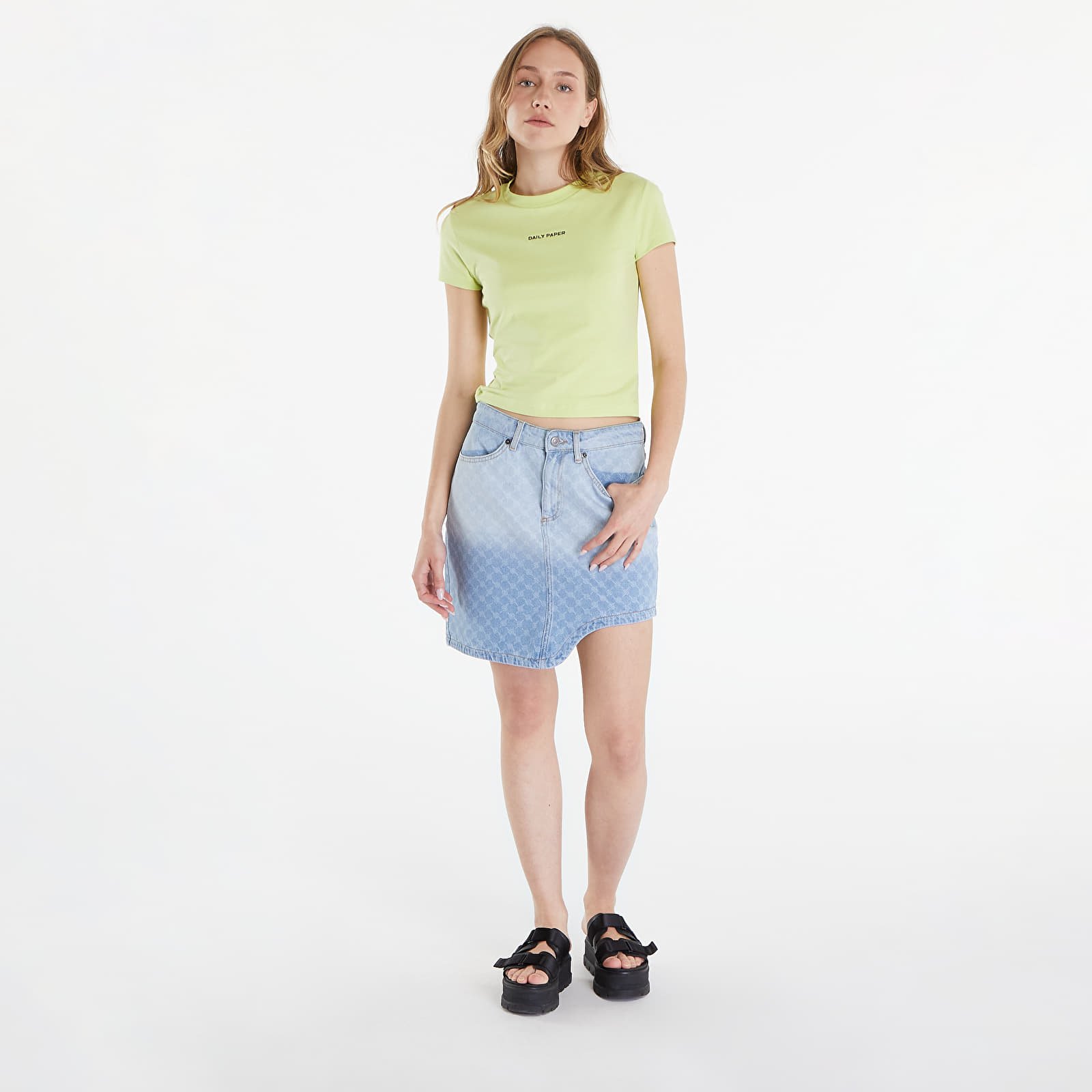 Camisetas de mujer Daily Paper Logotype Cropped Short Sleeve T-Shirt Daiquiri Green