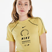 Dresses Nike Sportswear Women s Short Sleeve Dress Saturn Gold Queens