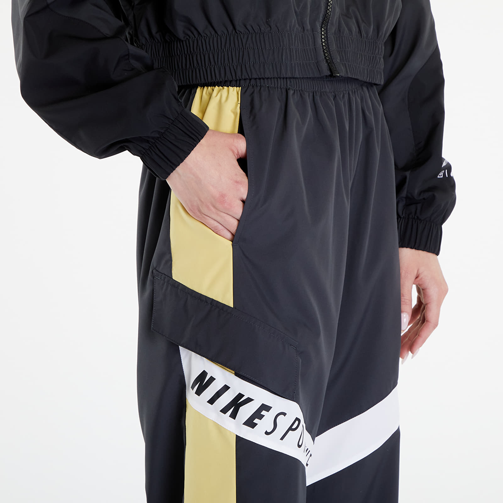Naiste püksid Nike Sportswear Women's High-Waisted Pants Dk Smoke Grey/ Saturn Gold/ White