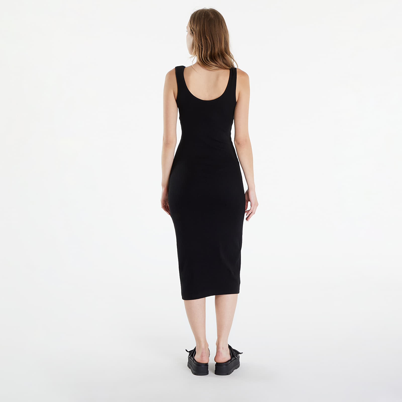 Kleider Urban Classics Ladies Rib Top Dress Black