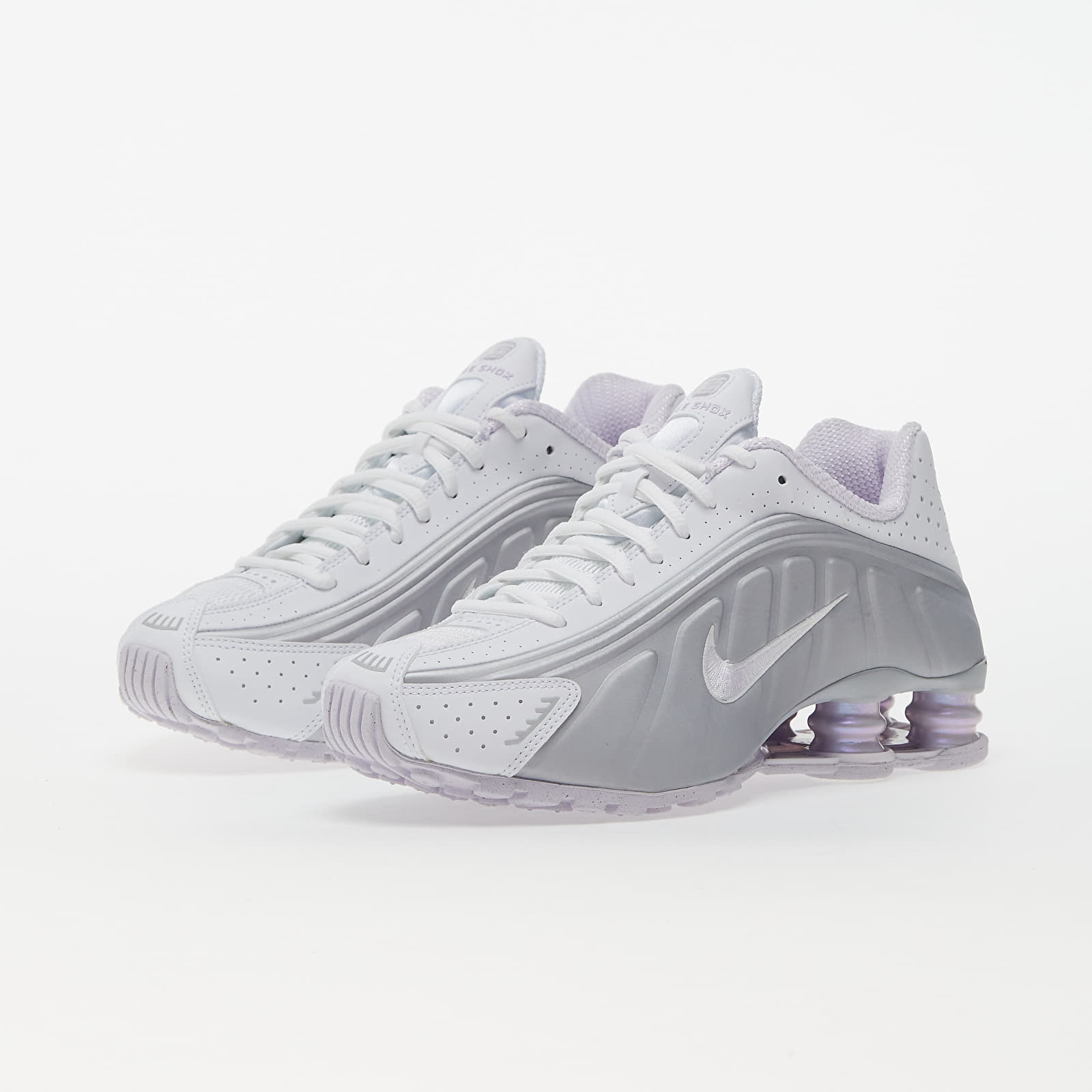 Women's sneakers and shoes Nike W Shox R4 White/ Barely Grape-Mtlc Platinum