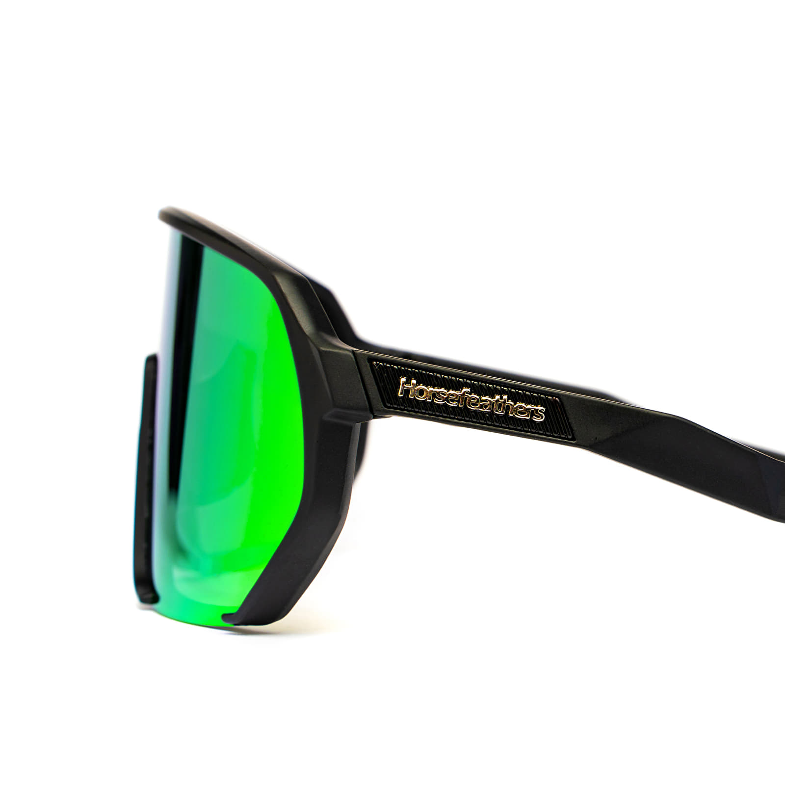 Ochelari de soare Horsefeathers Archie Bike Sunglasses Black/ Mirror Green