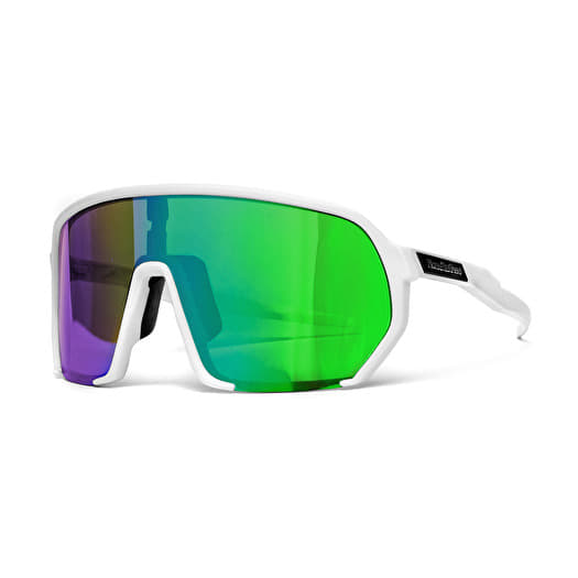 Horsefeathers Archie Bike Sunglasses White/ Mirror Green
