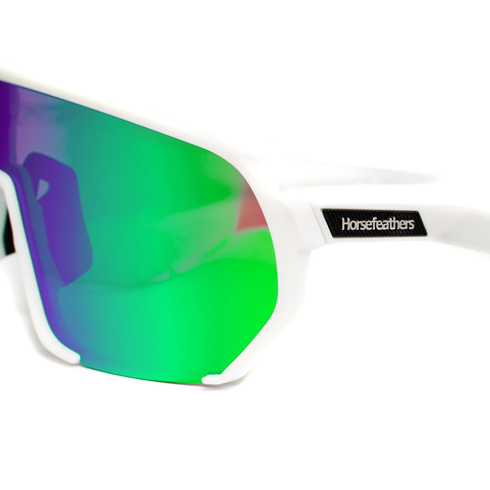 Sunglasses Horsefeathers Archie Bike Sunglasses White/ Mirror Green